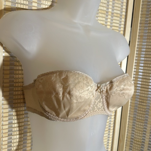 Maidenform Pretty Shapely Cream Strapless Underwire Bra Vintage 1970s 34C - Picture 2 of 16